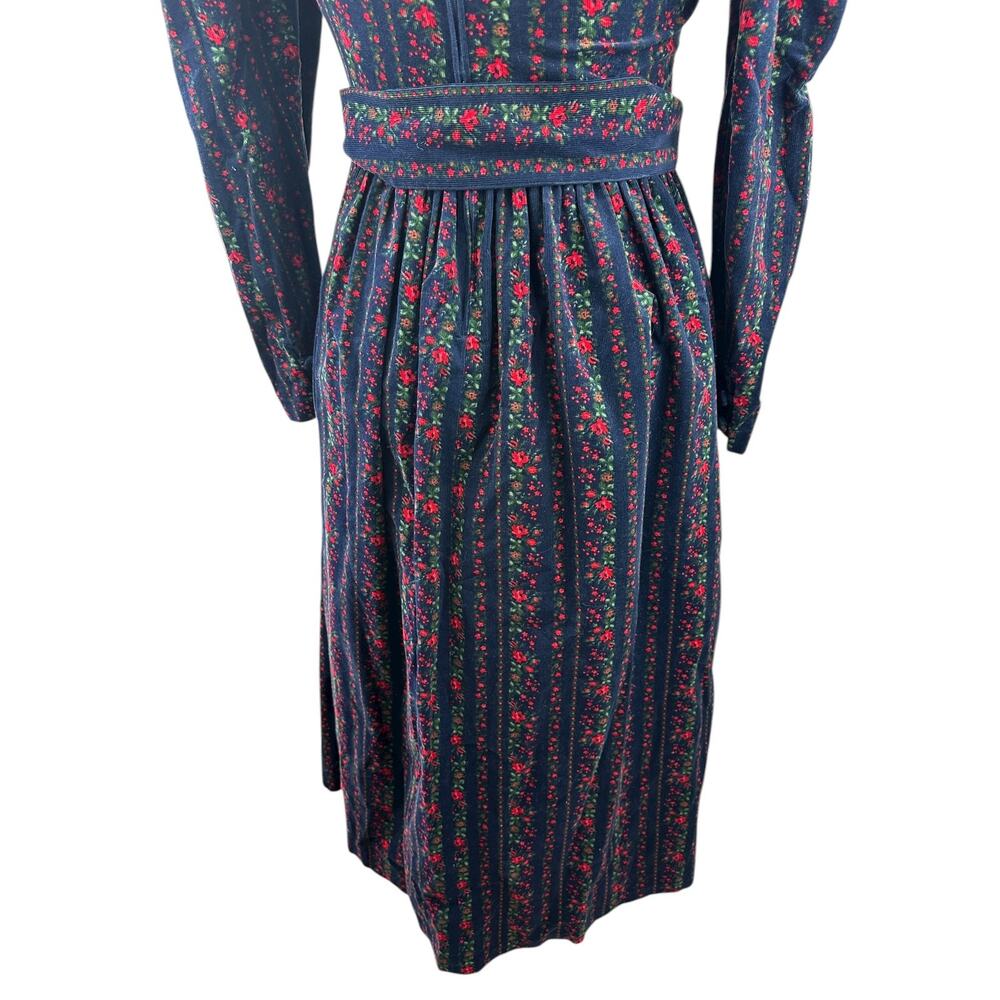 Vintage Laura Ashley Corduroy Square Neck Puff Sleeve Dress Cottagecore Prairie - Picture 11 of 16